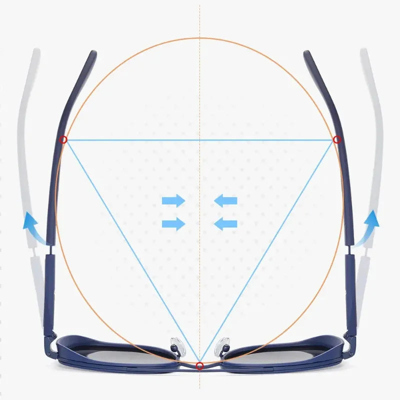 Óculos KDEAM polarizado masculino azul com armação TR90 e lentes UV400, estilo esportivo