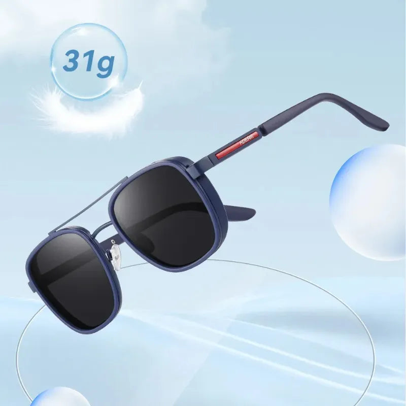 Óculos KDEAM polarizado masculino azul com armação TR90 e lentes UV400, estilo esportivo