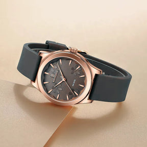 Relógio feminino cinza NAVIFORCE com mostrador floral sofisticado