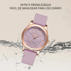Relógio feminino rosa NAVIFORCE com pulseira de silicone elegante