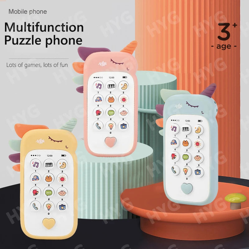 Brinquedos de telefone para bebês, telefone fofo, brinquedo musical de voz, máquina de aprendizagem educacional precoce, presentes eletrônicos para crianças, celular