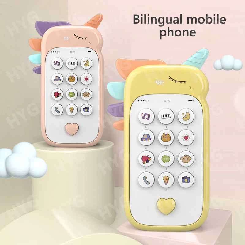 Brinquedos de telefone para bebês, telefone fofo, brinquedo musical de voz, máquina de aprendizagem educacional precoce, presentes eletrônicos para crianças, celular