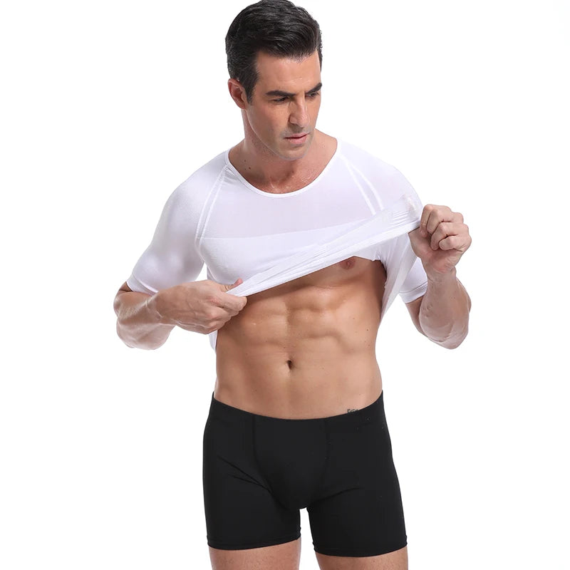 Homens classix, tonificação corporal, t-shirt emagrecimento body shaper postura corretiva, controle da Barriga, compressão e modelagem Masculina, roupa interior, espartilho