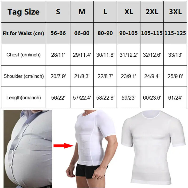 Homens classix, tonificação corporal, t-shirt emagrecimento body shaper postura corretiva, controle da Barriga, compressão e modelagem Masculina, roupa interior, espartilho