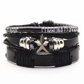Kit 3 Pulseiras Masculinas de Couro Estilo Versátil