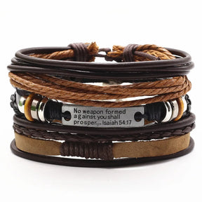Kit 3 Pulseiras Masculinas de Couro Estilo Versátil