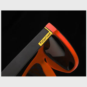 Óculos de sol masculino com armação laranja vibrante e lente polarizada UV400