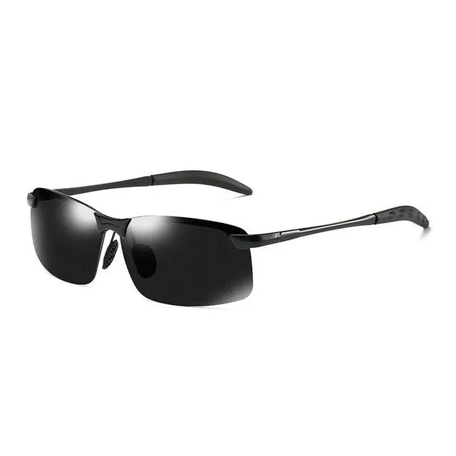 Óculos de sol militar polarizado com armação leve e lentes pretas