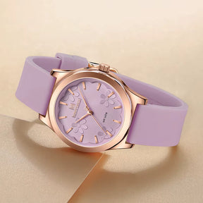 Relógio feminino rosa NAVIFORCE com pulseira de silicone elegante
