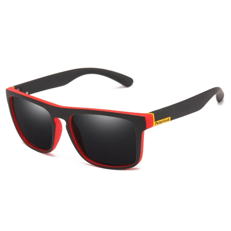 Óculos de sol masculino com armação laranja vibrante e lente polarizada UV400