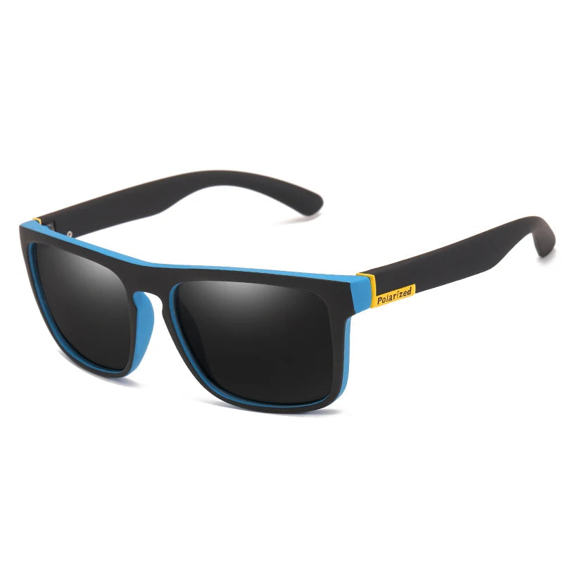Óculos de sol azul masculino com lente espelhada e proteção UV400