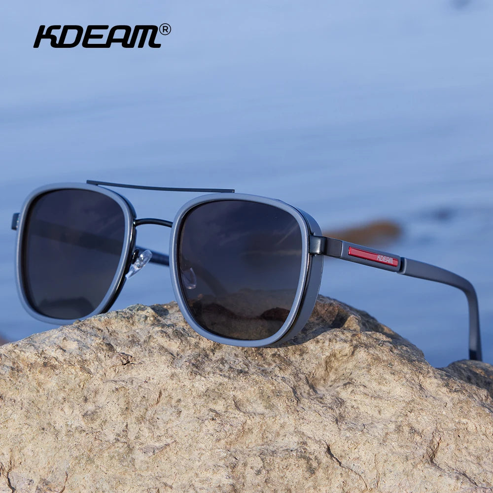 Óculos KDEAM polarizado masculino azul com armação TR90 e lentes UV400, estilo esportivo