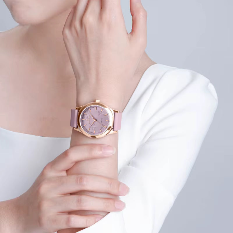 Relógio feminino rosa NAVIFORCE com pulseira de silicone elegante