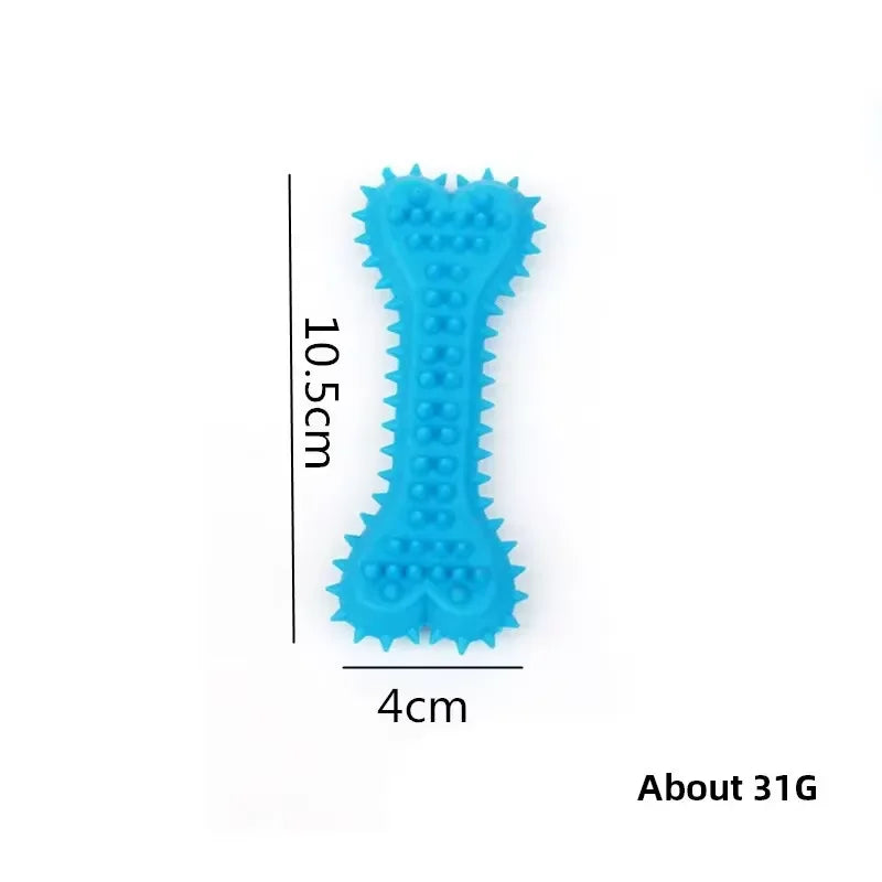 1PC Pet Chew Toy Soft Rubber Bite-resistência Osso Forma Dentes Moagem Mastigação Brinquedos para Cães Pequenos Treinamento Pet Suprimentos