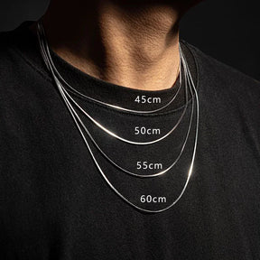 Colar unissex prata 925 snake chain 2mm em quatro comprimentos diferentes