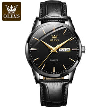 Relógio OLEVS Preto masculino com pulseira de couro