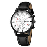 GENEVA MOONBIFFY Relógios esportivos masculinos de pulso Quartzo, negócios, de luxo, peças em conjunto, pulseira de couro, relógio casual.