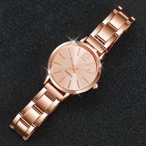 Relógio feminino rosa com pulseira elegante e mostrador minimalista